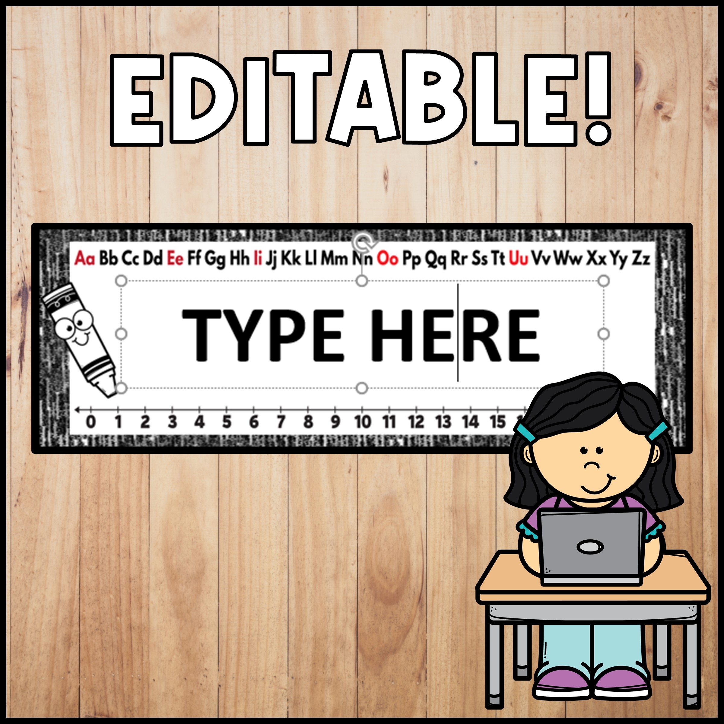 EDITABLE Desk Name Plates FREE Crayon Theme Made By Teachers
