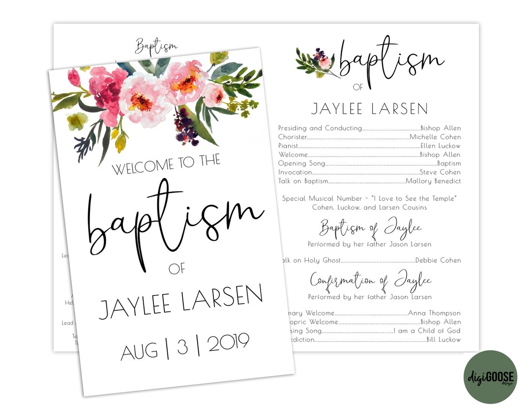 Free Printable Baptism Program Template