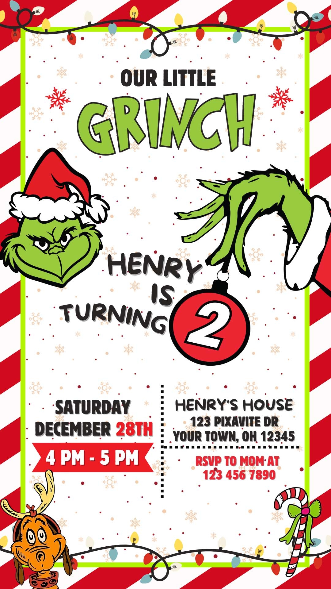Editable The Grinch Birthday Invitation Template Wonderful Invite