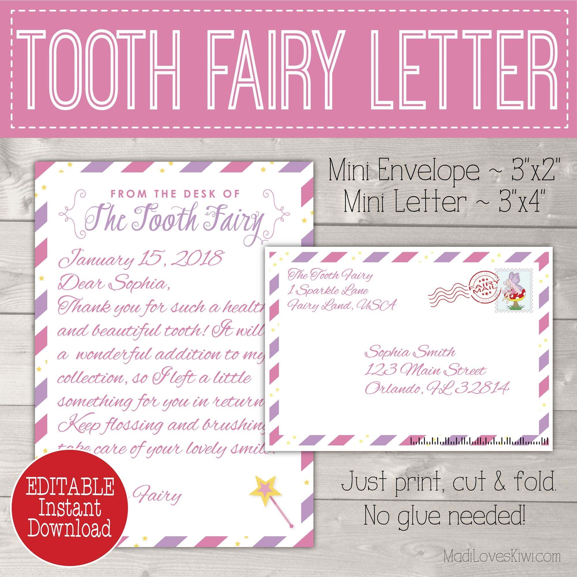 Free Printable Tooth Fairy Letter Template