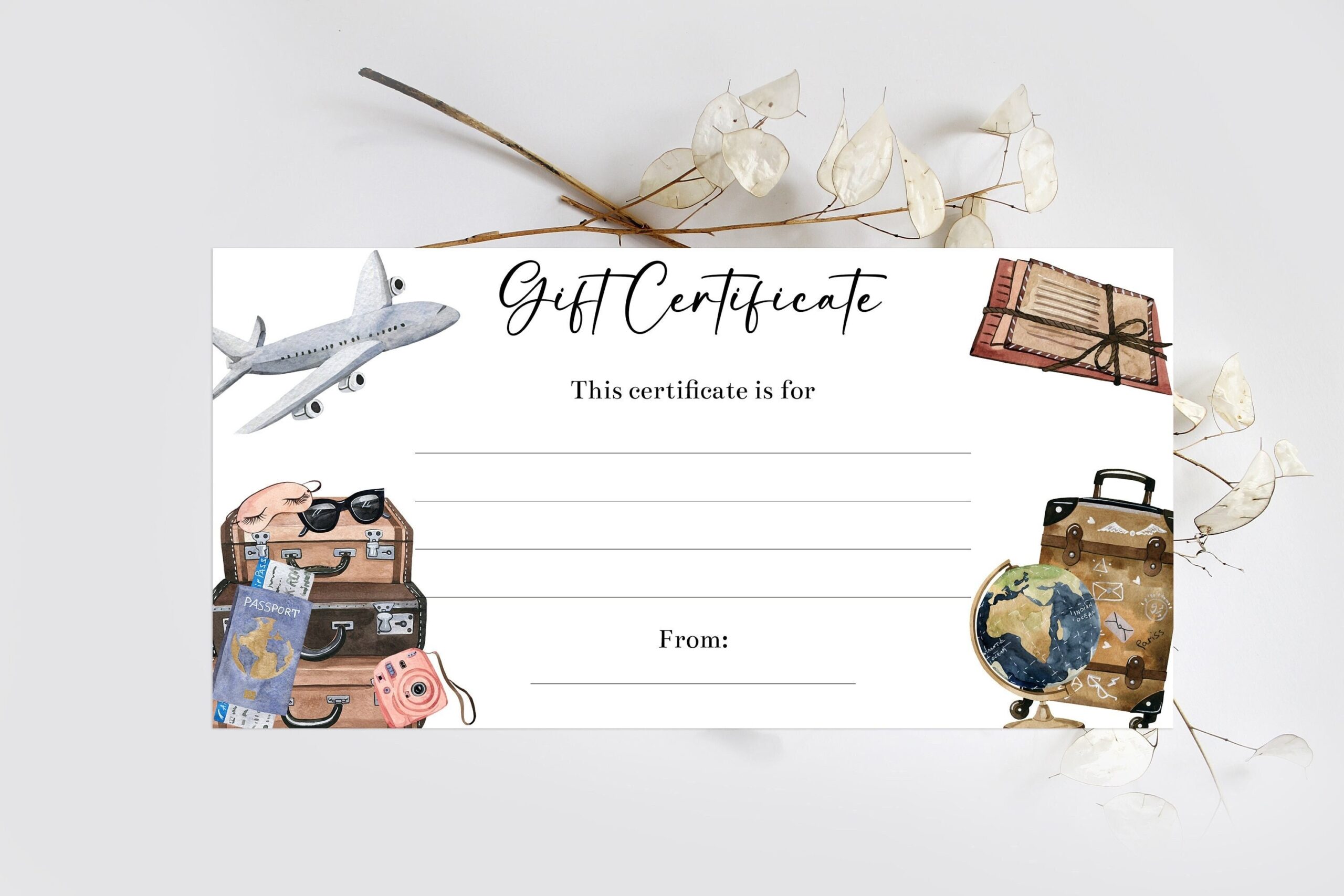 Editable Travel Gift Certificate Voucher Template Weekend Trip Coupon Personalized Voucher Printable Gift Certificate Birthday Gift Corjl Etsy