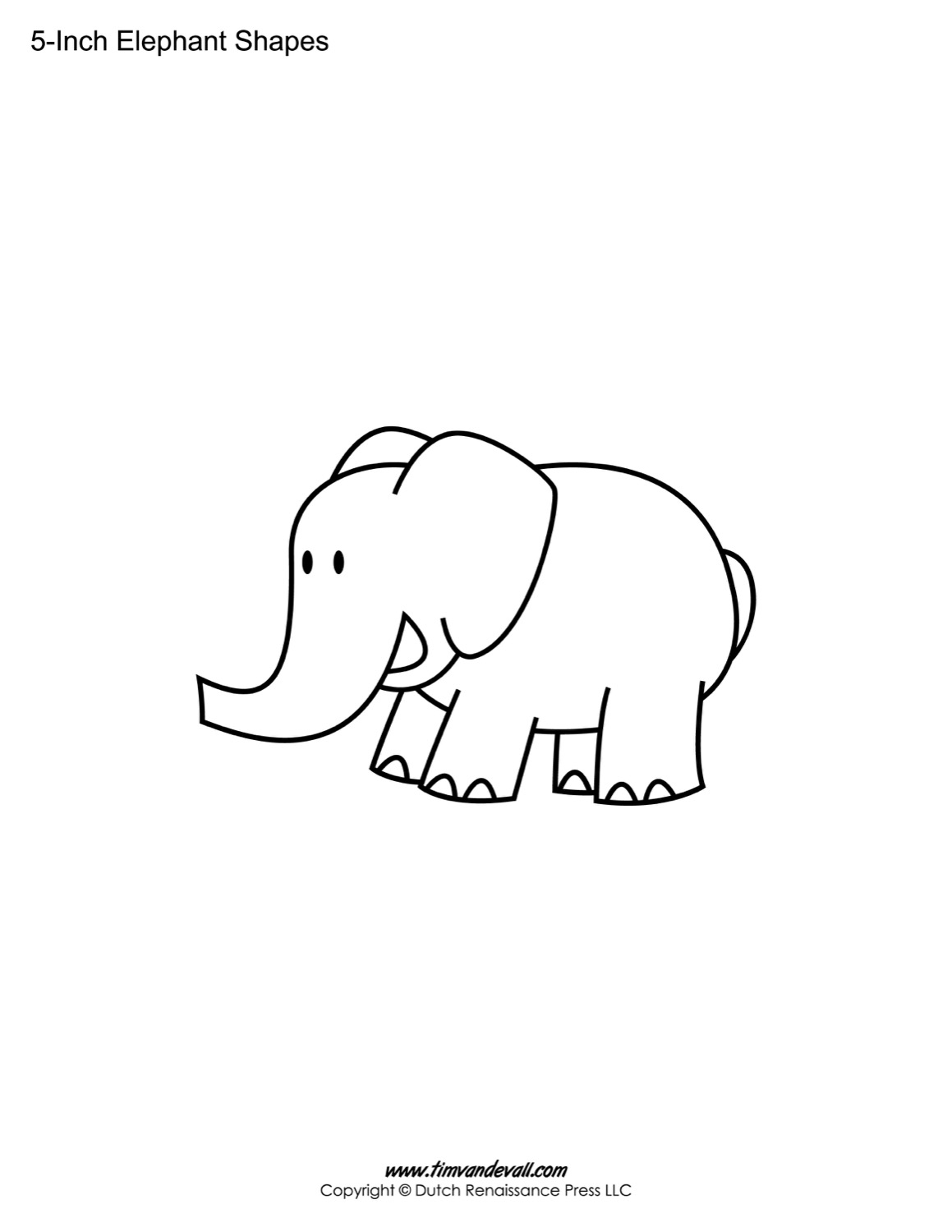 Elephant Shapes Tim s Printables