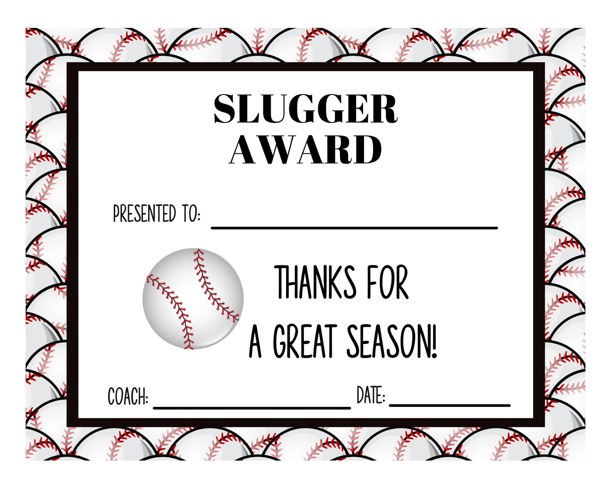 Free Printable Baseball Certificates Templates