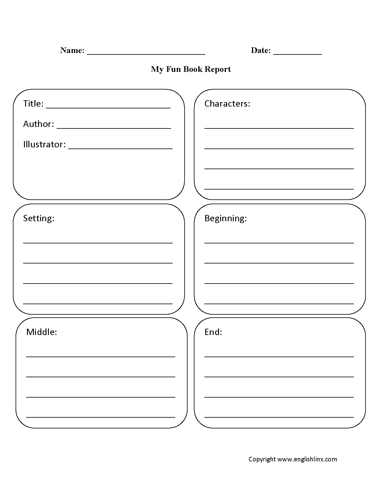 Free Printable Book Report Template