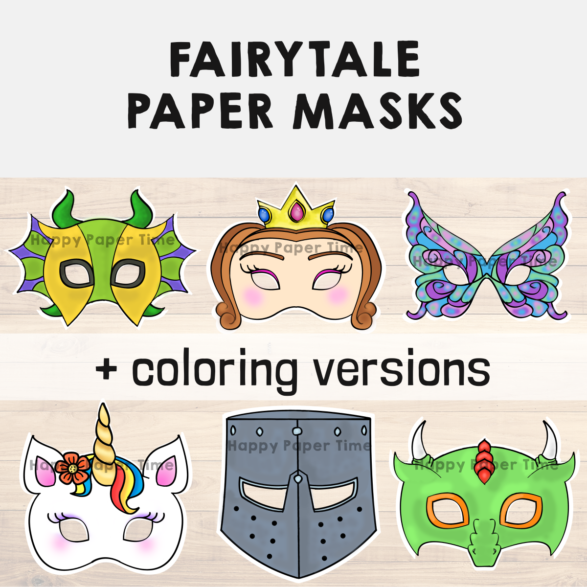 Fairytale Paper Masks Printable Coloring Craft Activity Costume Template Made By Teachers