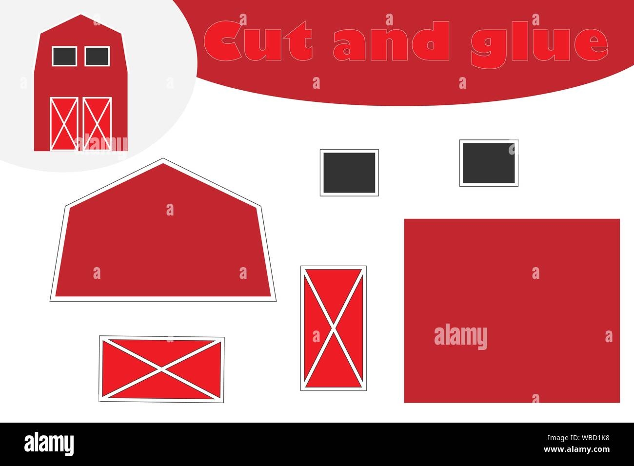 Farm Barn In Cartoon Style Education Game For The Development Of 