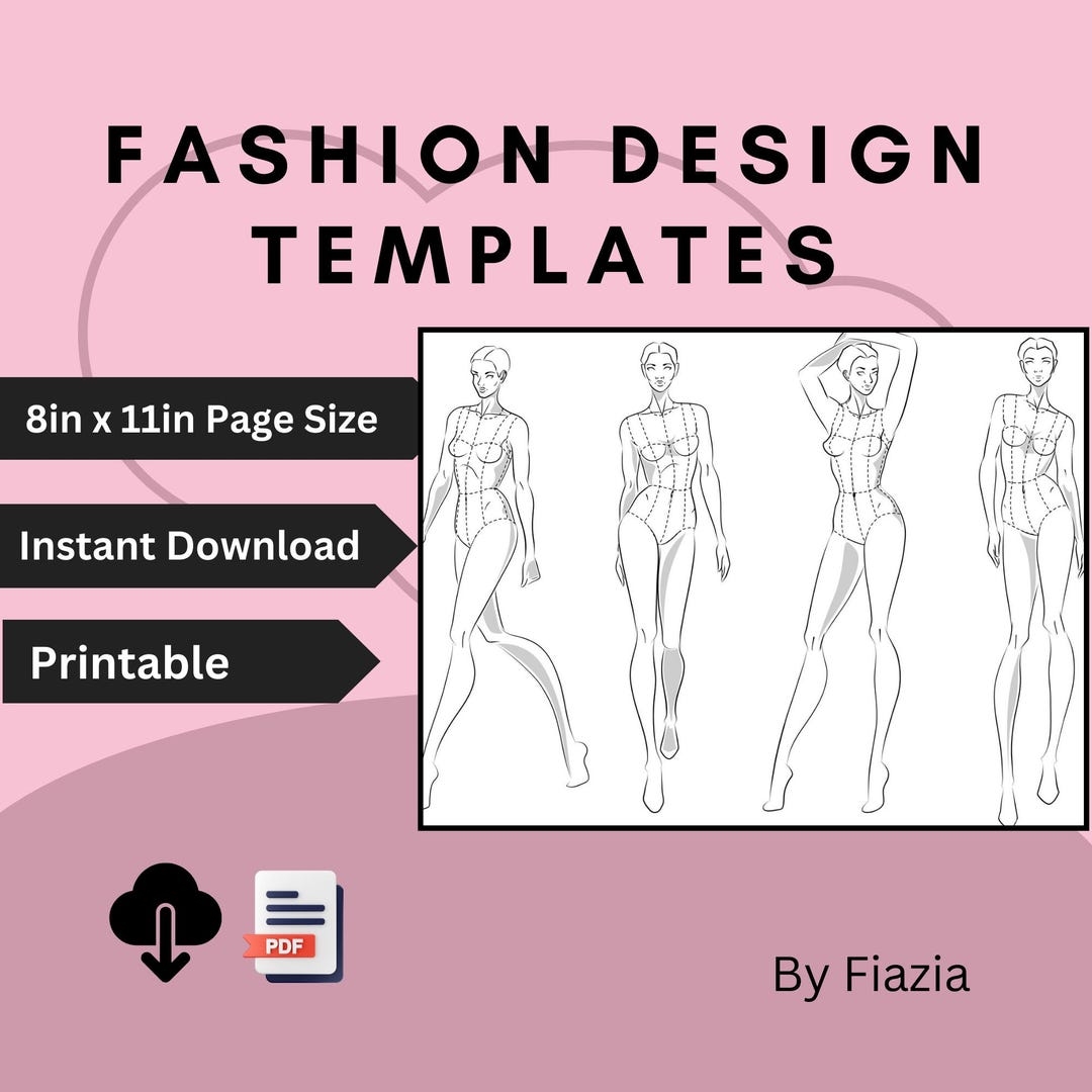 FASHION DESIGN CROQUIS Fashion Template Woman s Silhouette Clothing Sketch Womenswear Design Illustration Fashion Sketch Template Etsy