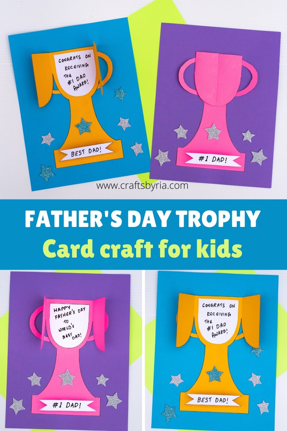 Father s Day Trophy Craft With Printable Template Crafts By Ria