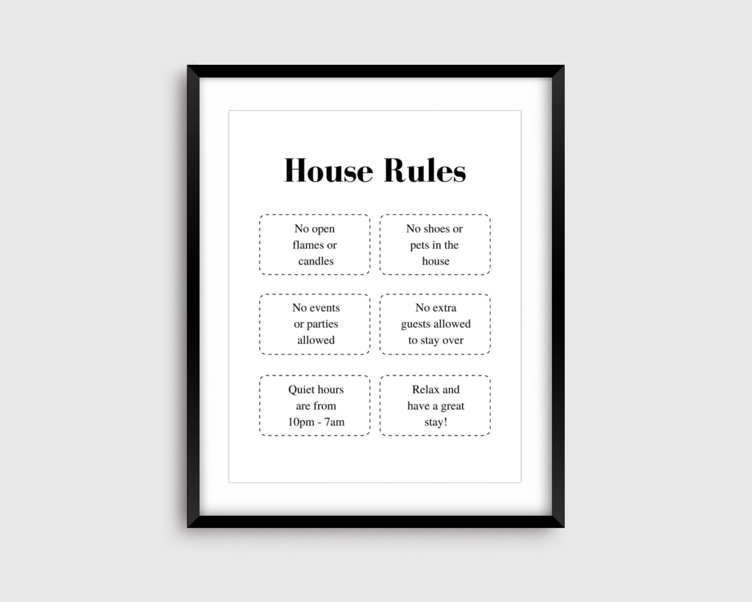 Fillable Airbnb House Rules Sign House Rules Printable Template Fillable Airbnb House Rules Sign House Rules Printable Template