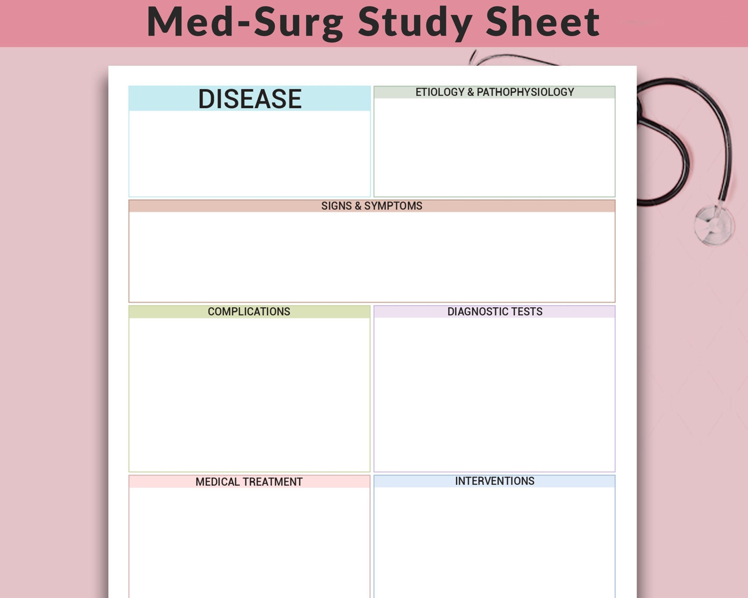 Free Printable Nursing Study Template