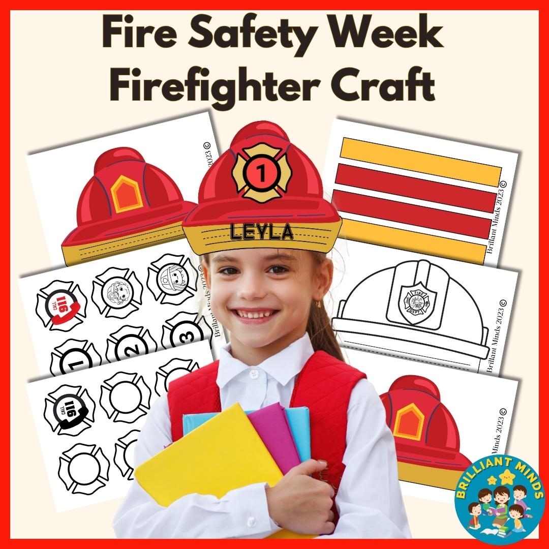 Firefighter Helmet Paper Crown Printable Craft Firefighter Theme Hat Craft Made By Teachers