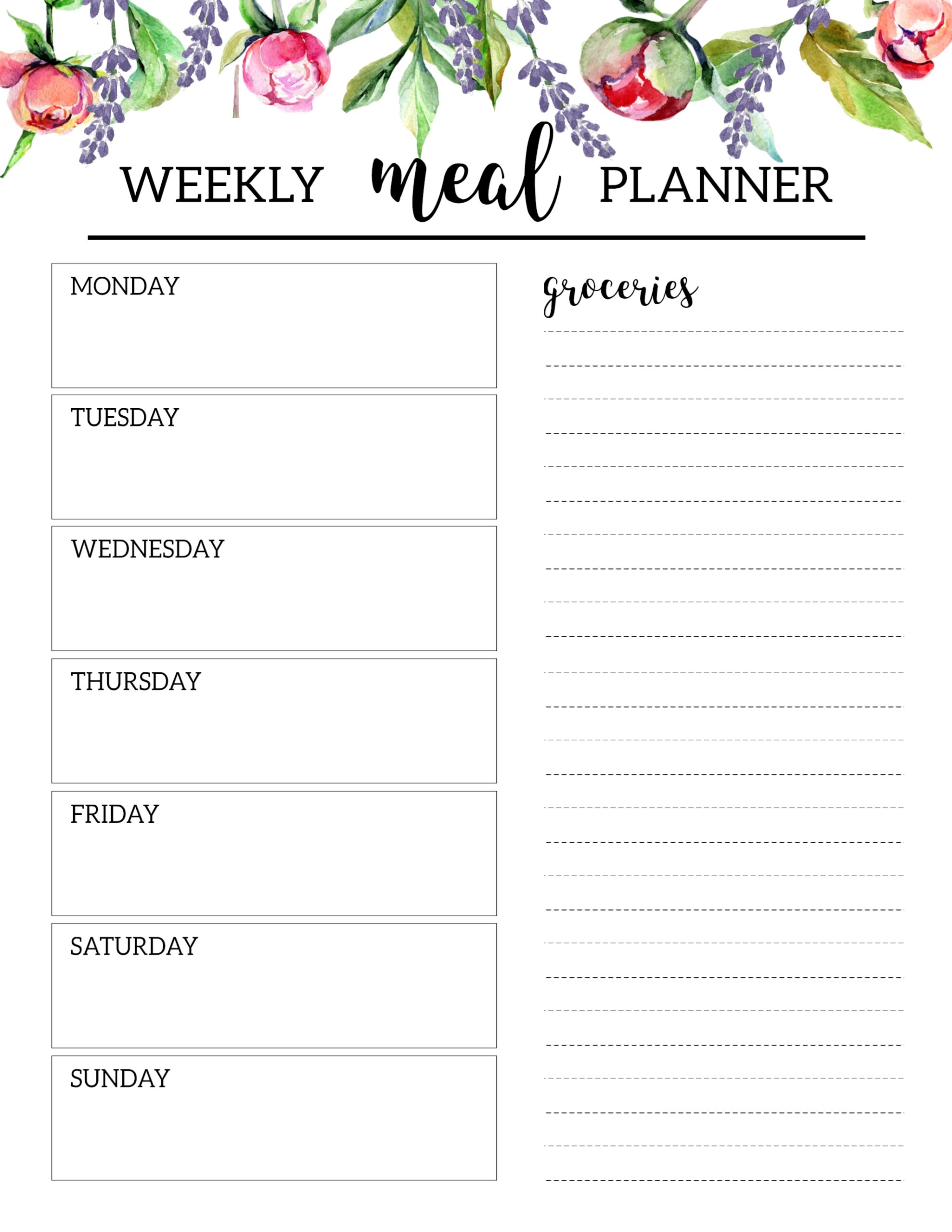Meal Planner Template Free Printable