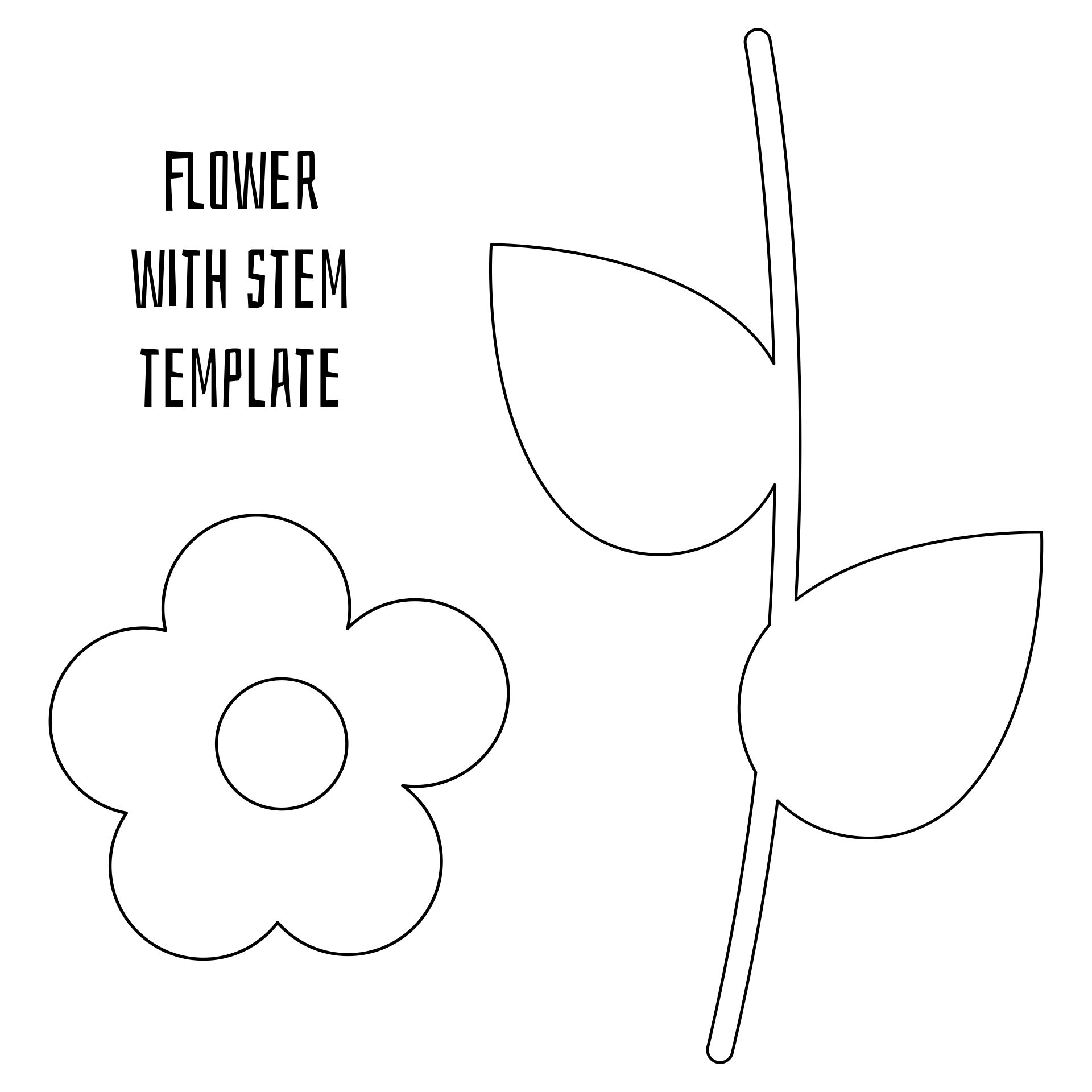 Flower Stem Template paint Or Draw The Flower Petals TPT Worksheets Library