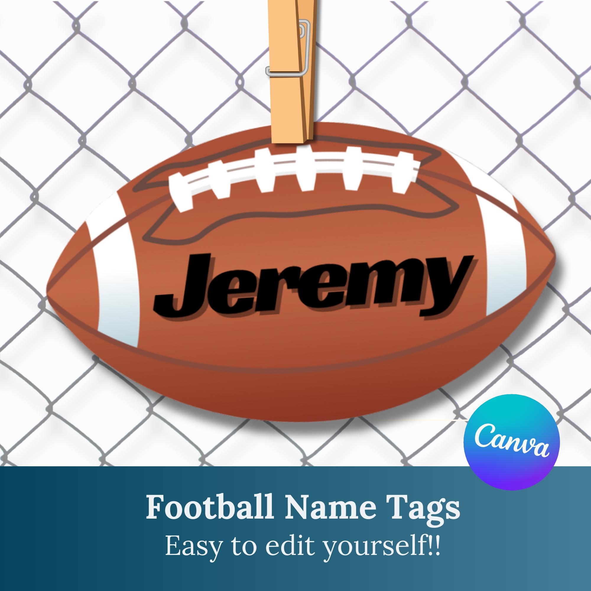 Football Name Tags Football Printables Football Team Ideas 
