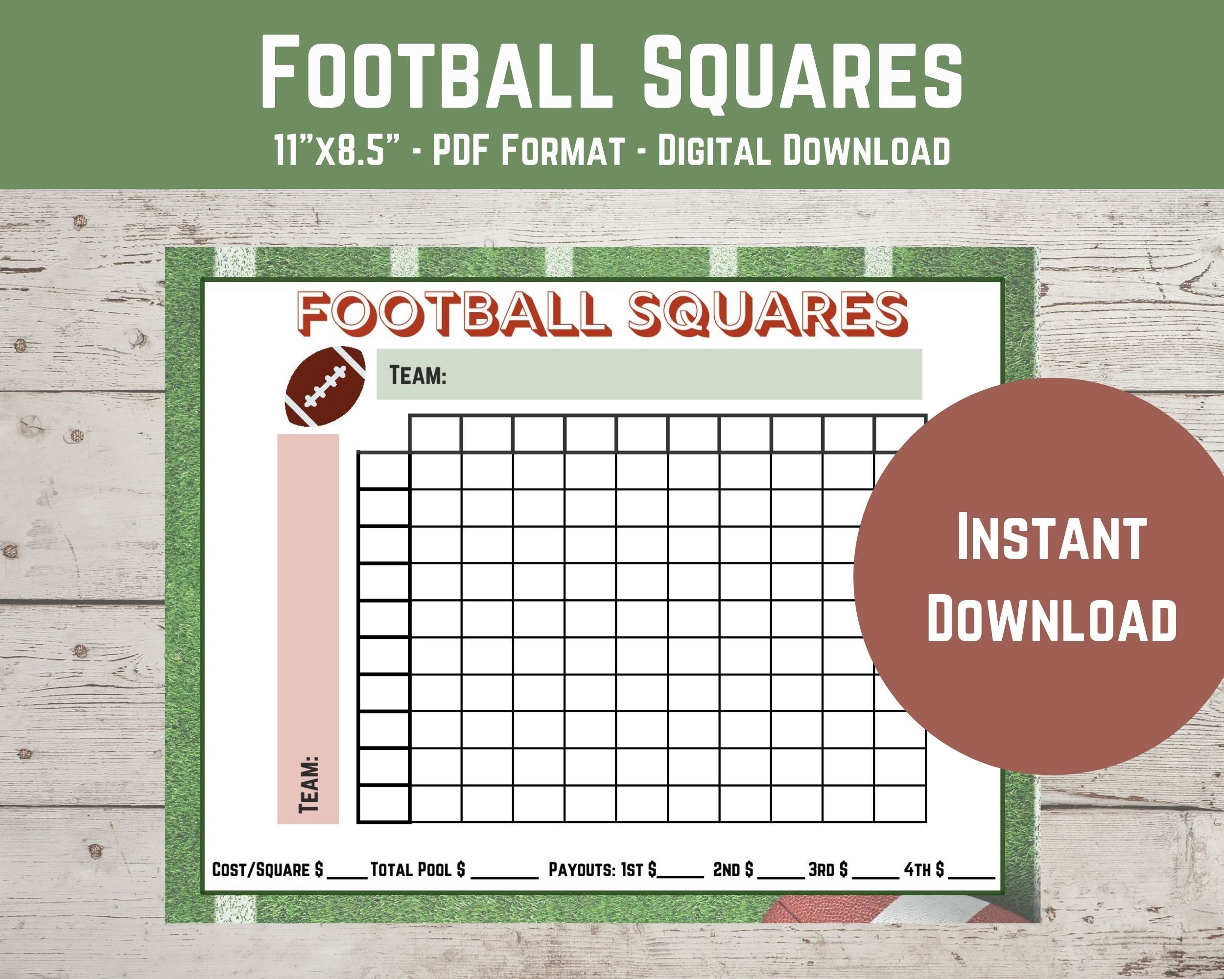 Football Squares Printable Template 100 Square Grid For Football Betting Download And Print Etsy Football Squares Printable Template 100 Square Grid For Football Betting Download And Print Etsy
