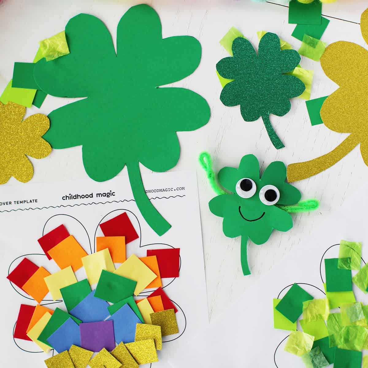 Four Leaf Clover Template Free Printable Childhood Magic