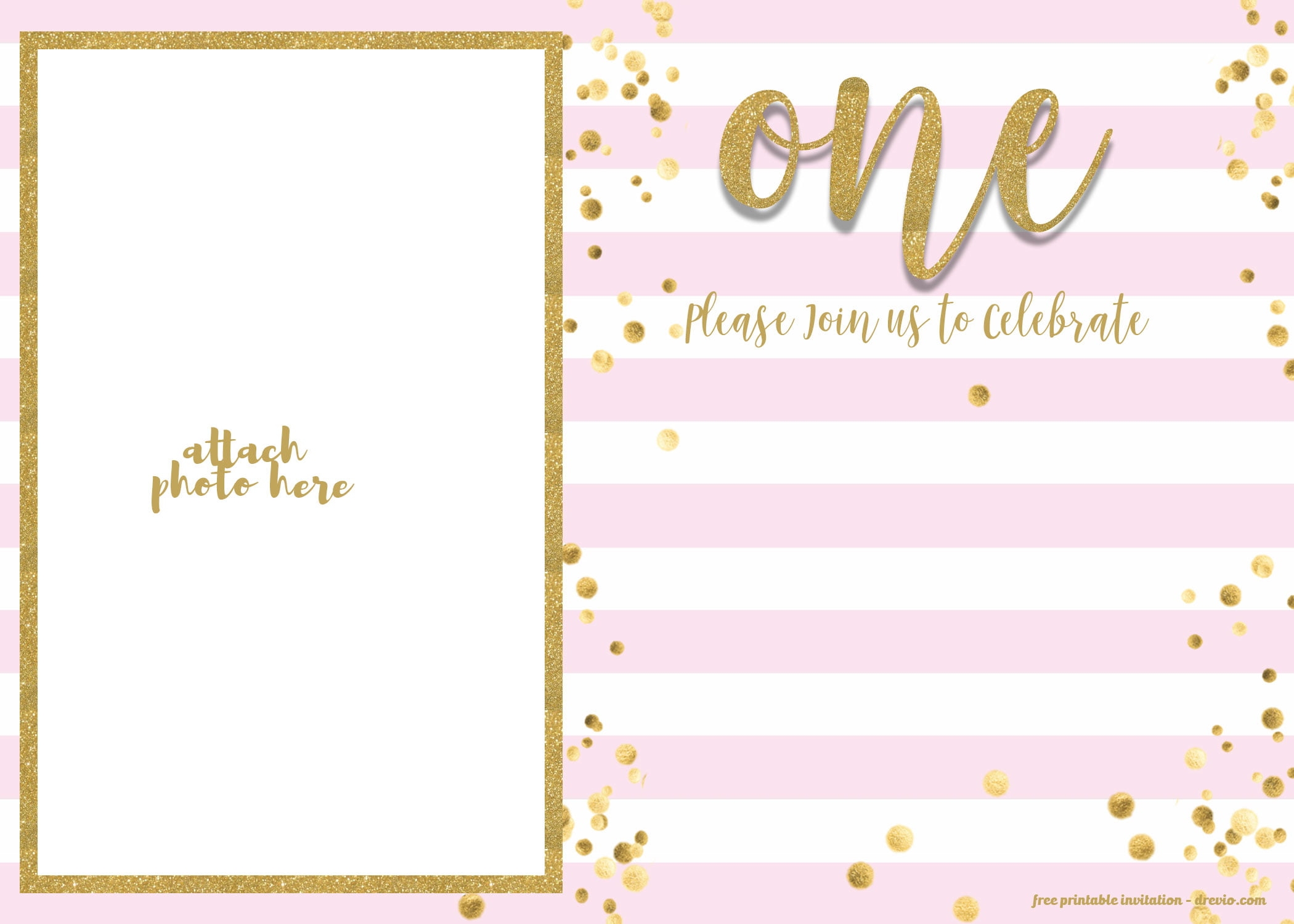 1st Birthday Invitation Template Free Printable