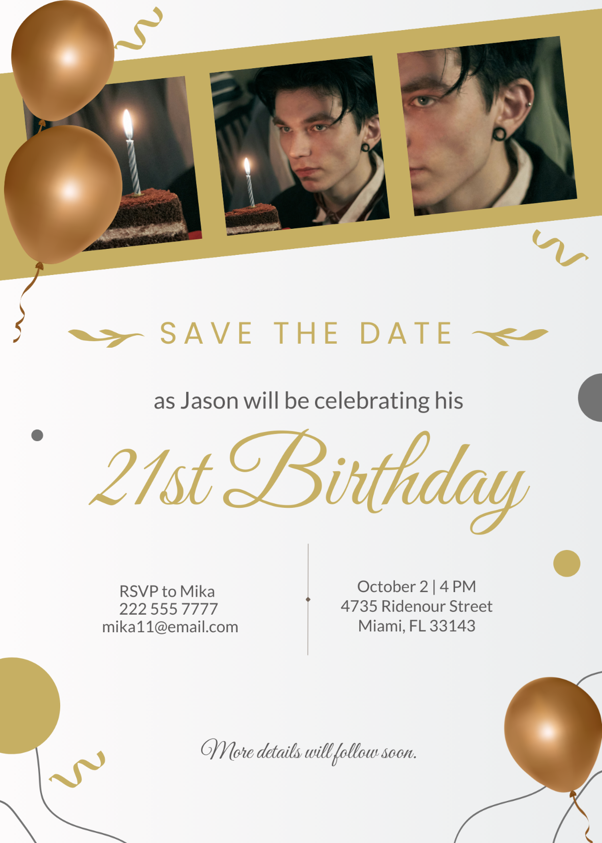 Free 21St Birthday Invitation Templates Editable And Printable