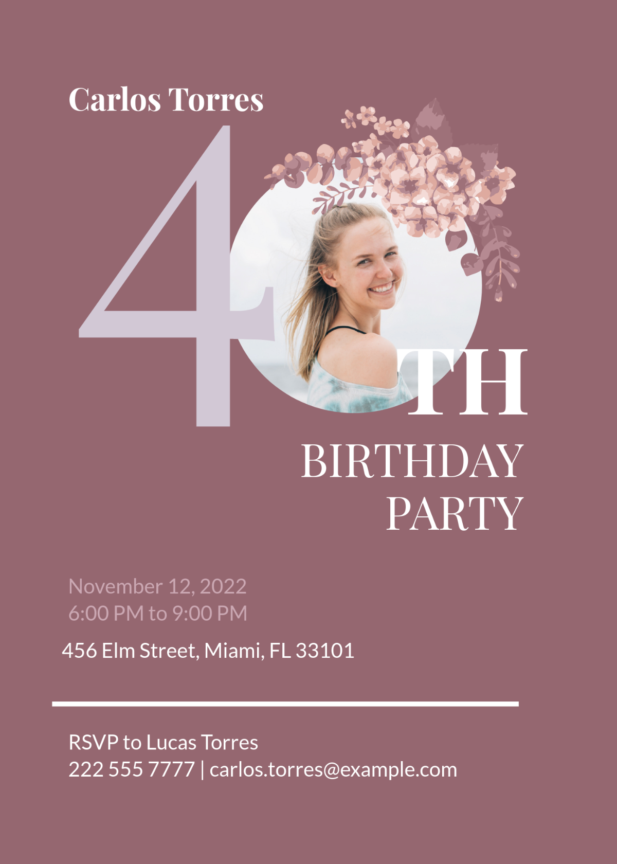 Free 40Th Birthday Invitation Templates Editable And Printable