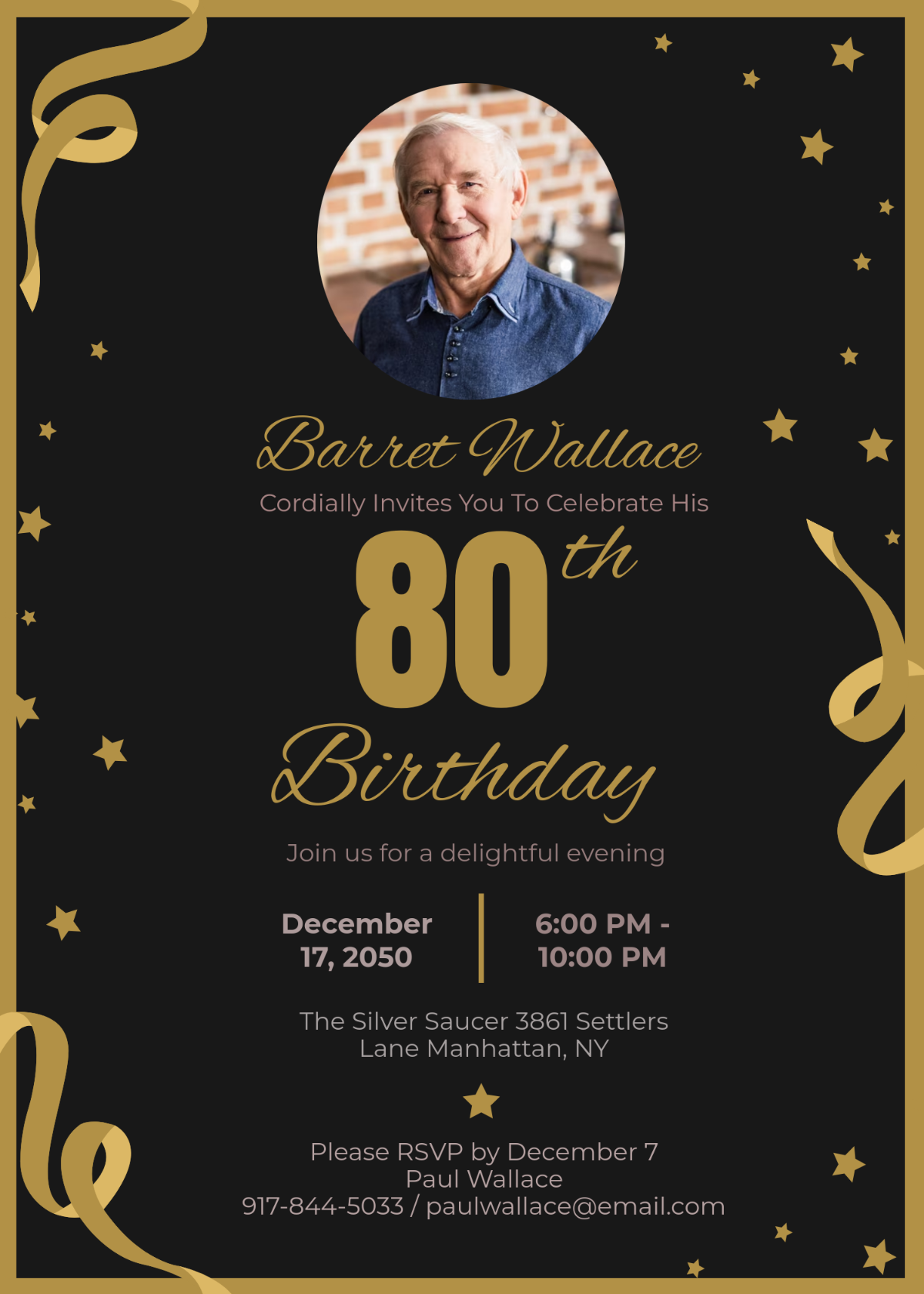 Free 80Th Birthday Invitation Templates Editable And Printable