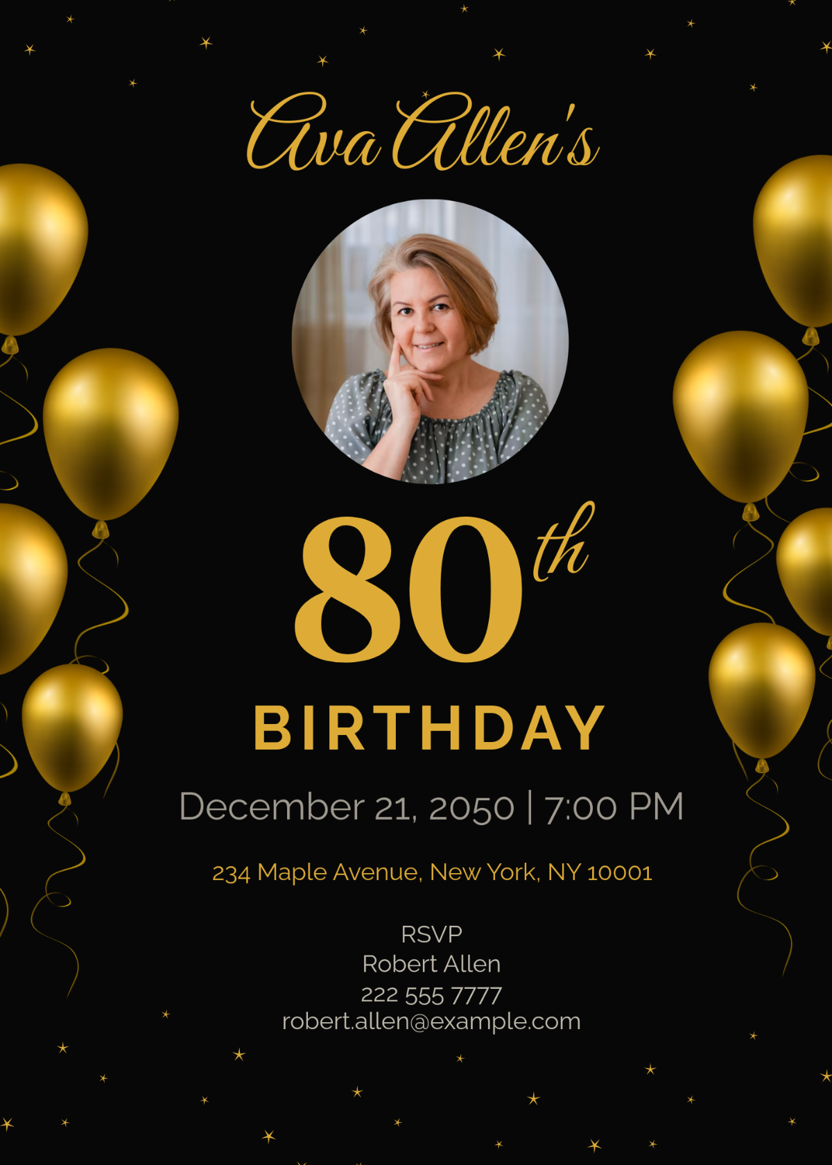 Free 80Th Birthday Invitation Templates Editable And Printable