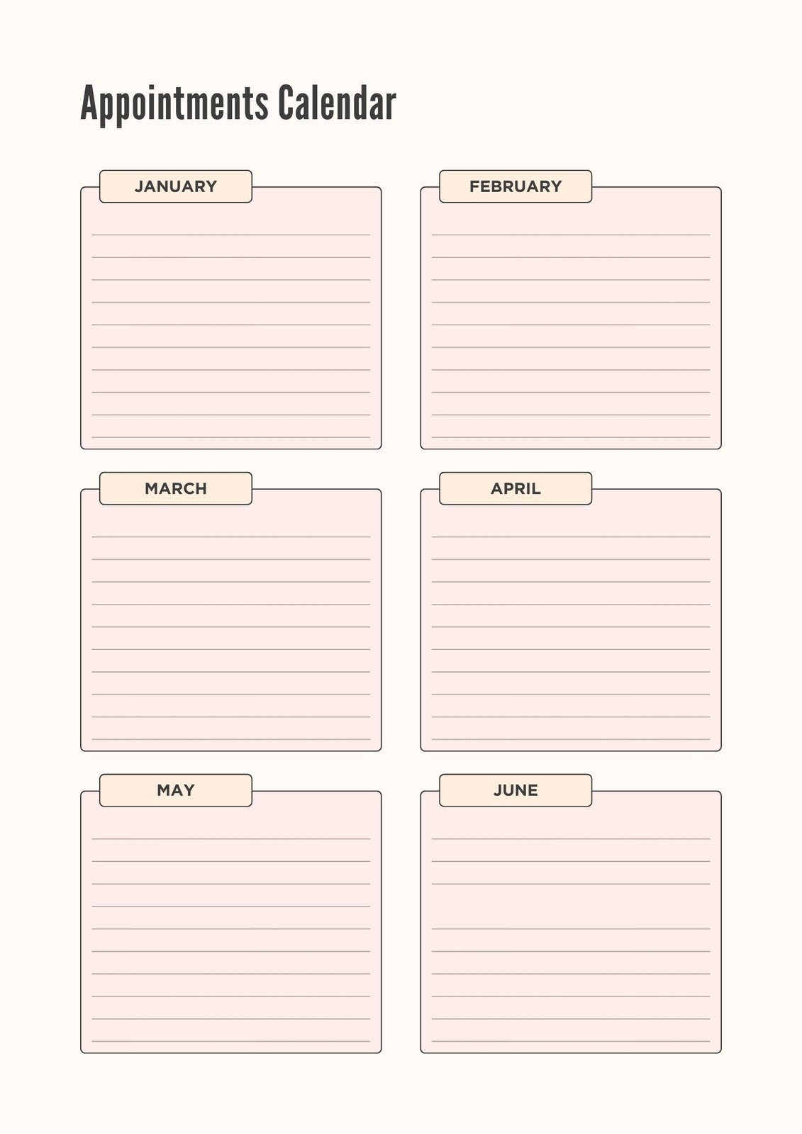 Free Printable Appointment Template