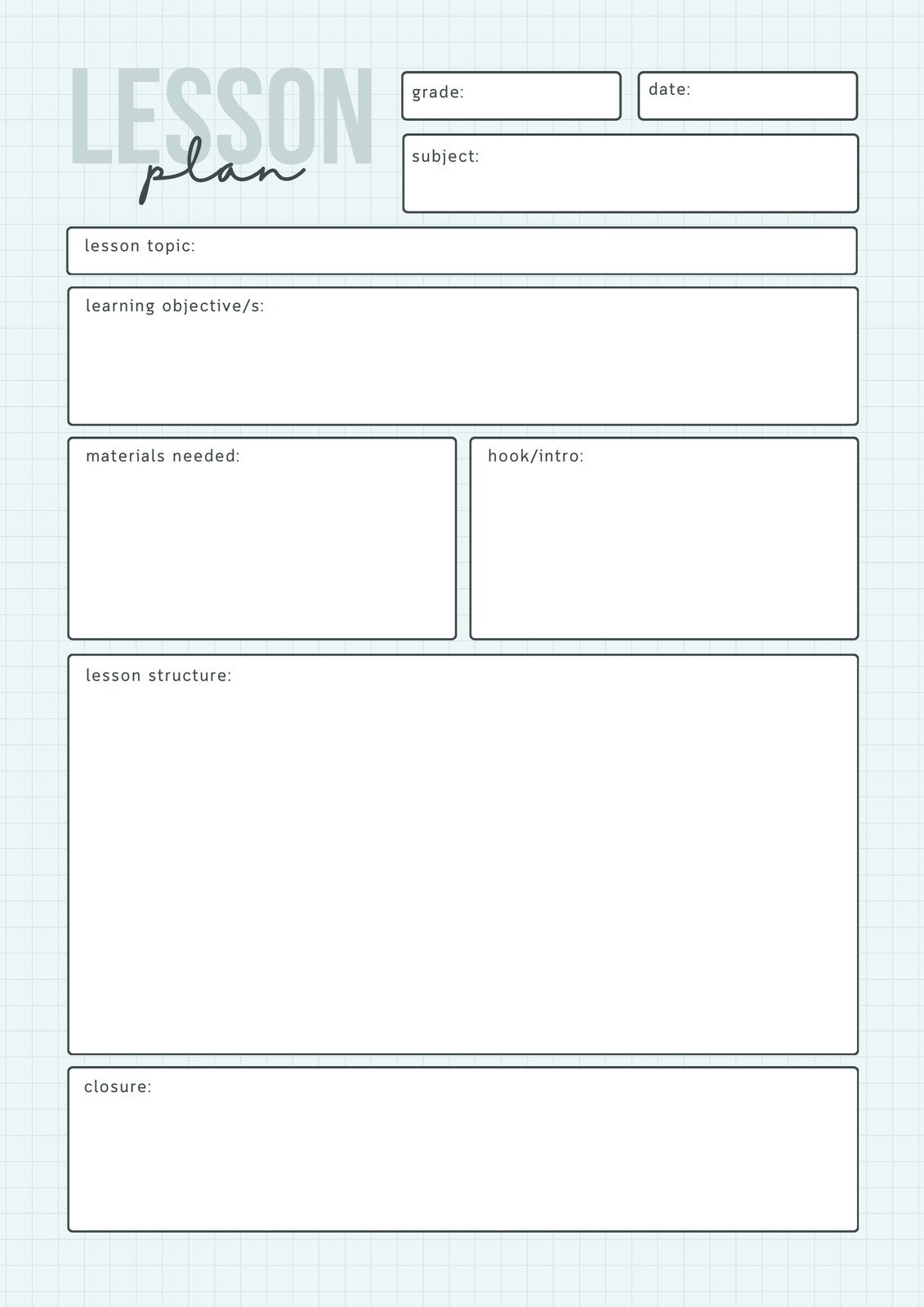 Free And Customizable Art Lesson Plan Templates Canva