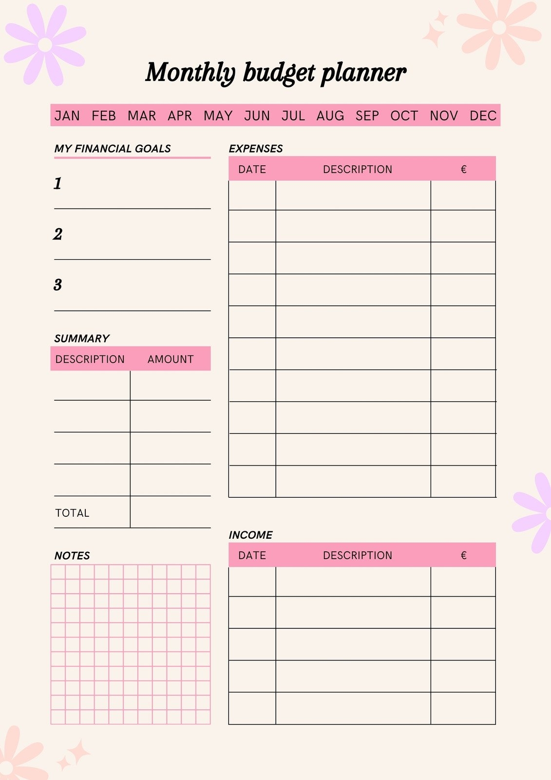 Bi-Weekly Budget Template Free Printable