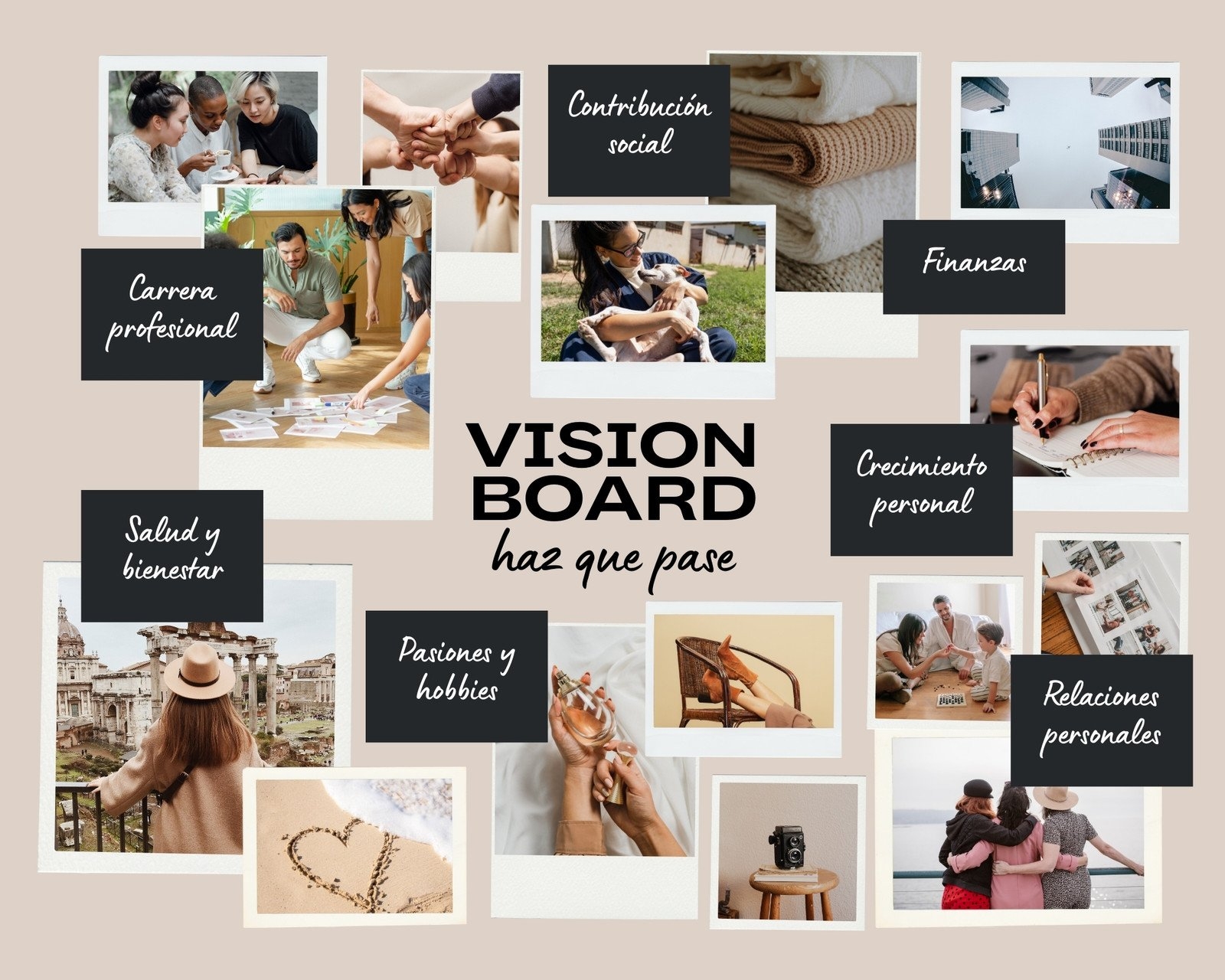 Free And Customizable Vision Board Templates