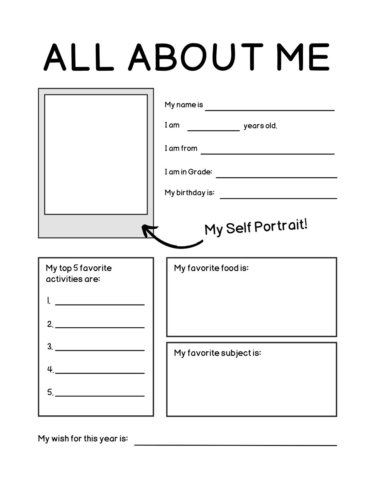 Free And Printable All About Me Worksheet Templates Canva Free And Printable All About Me Worksheet Templates Canva