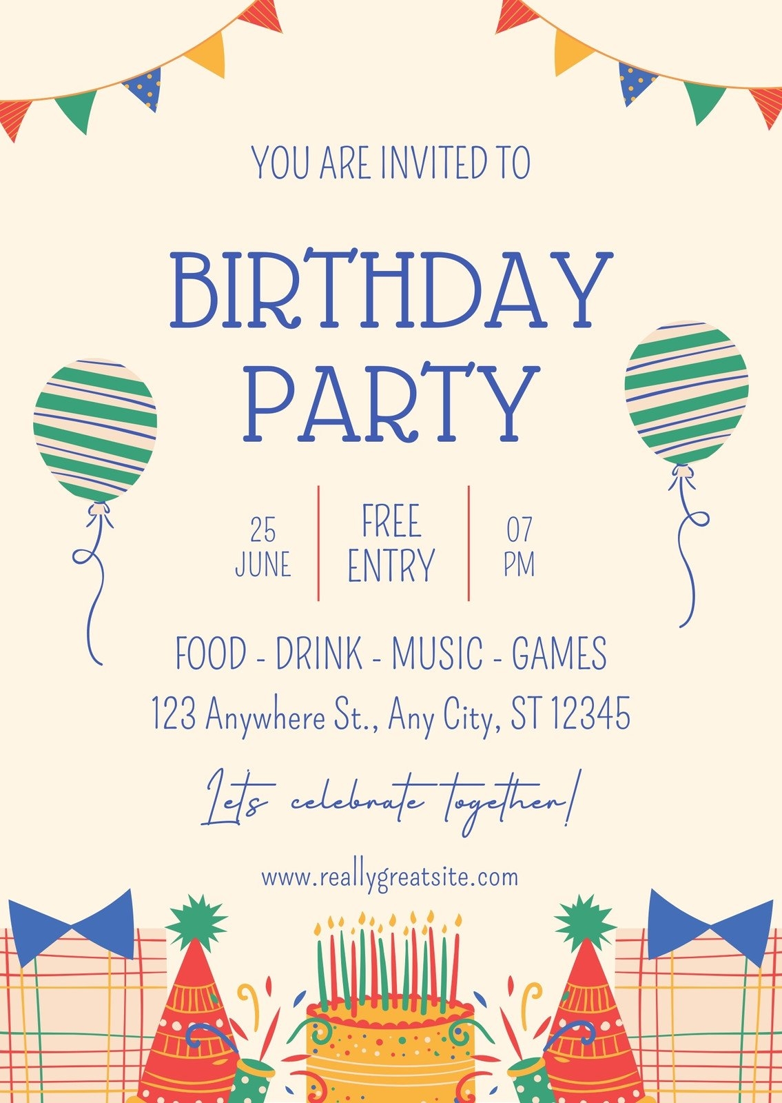Free And Printable Birthday Invitation Templates Canva