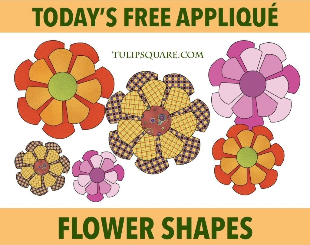 Free Appliqu Pattern Flower Shapes TulipSquare
