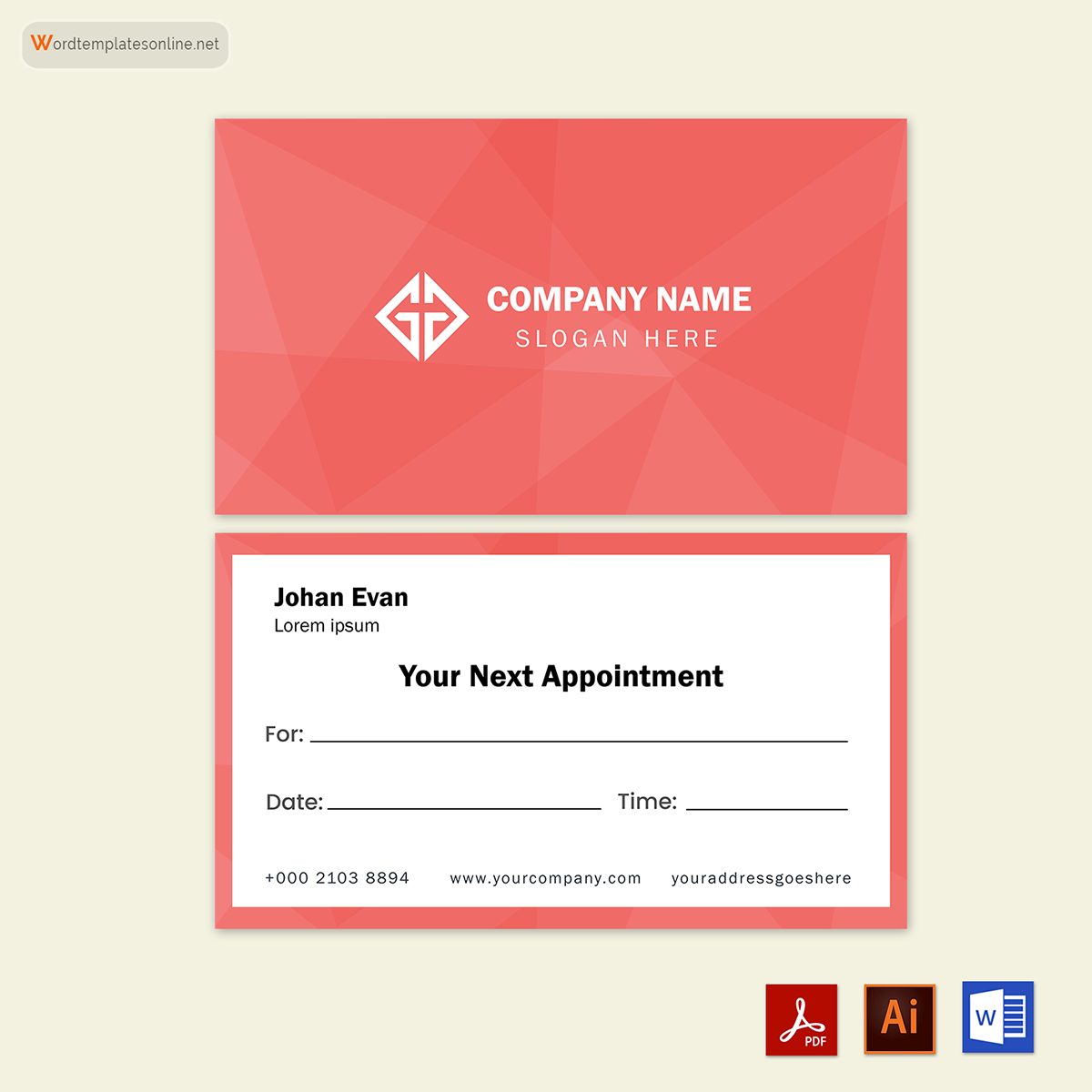 Free Appointment Card Templates Word PSD AI 