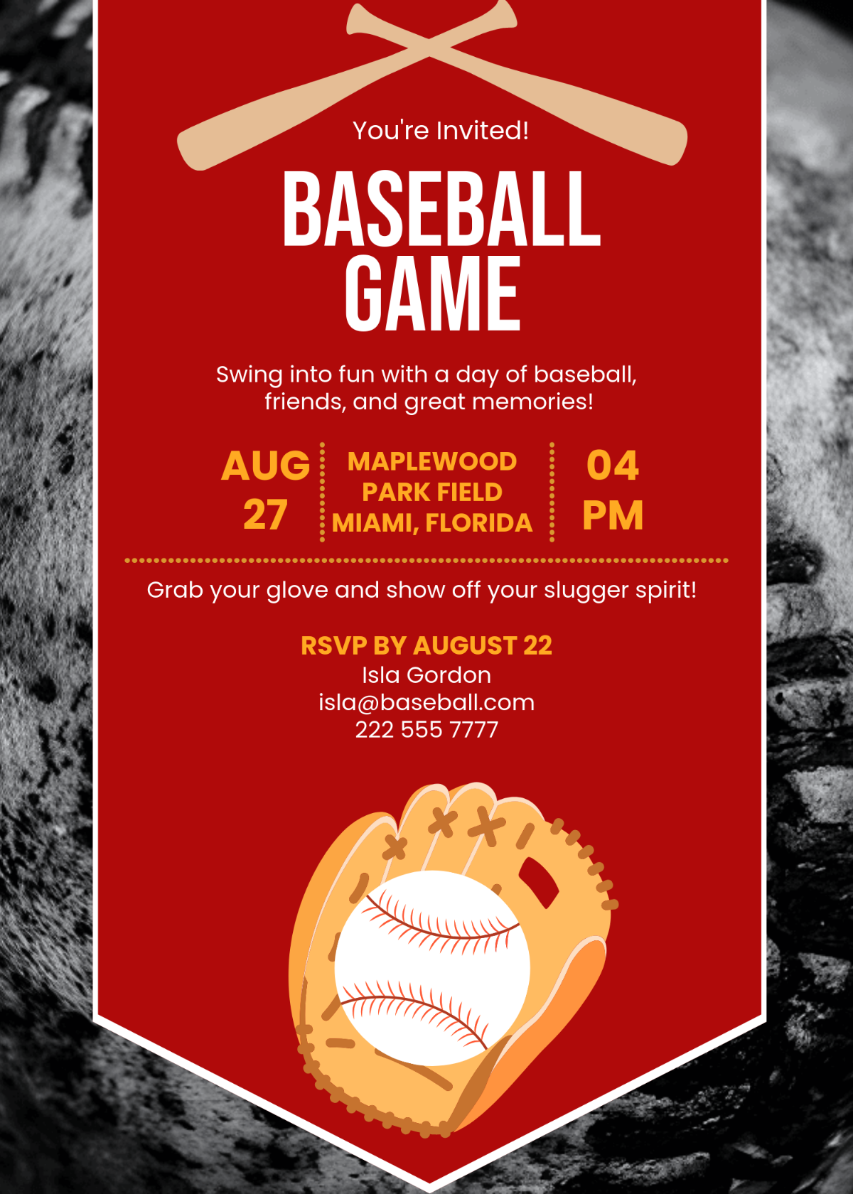 Free Printable Baseball Invitation Templates
