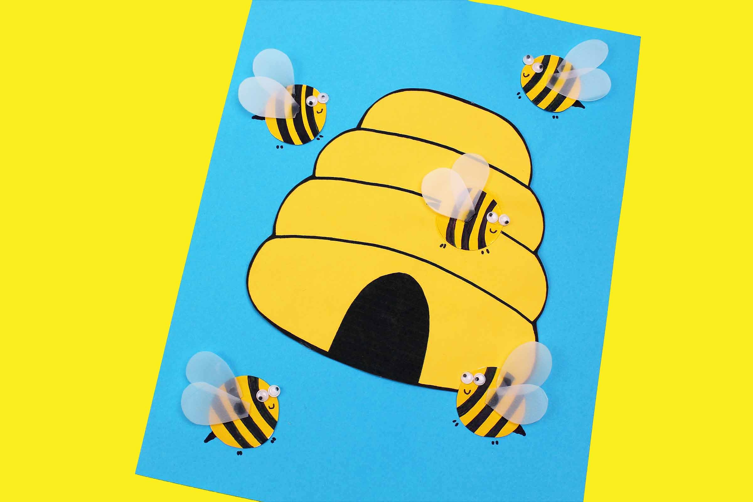 Free Beehive Craft Printable With Painting Fun For Kids Free Beehive Craft Printable With Painting Fun For Kids