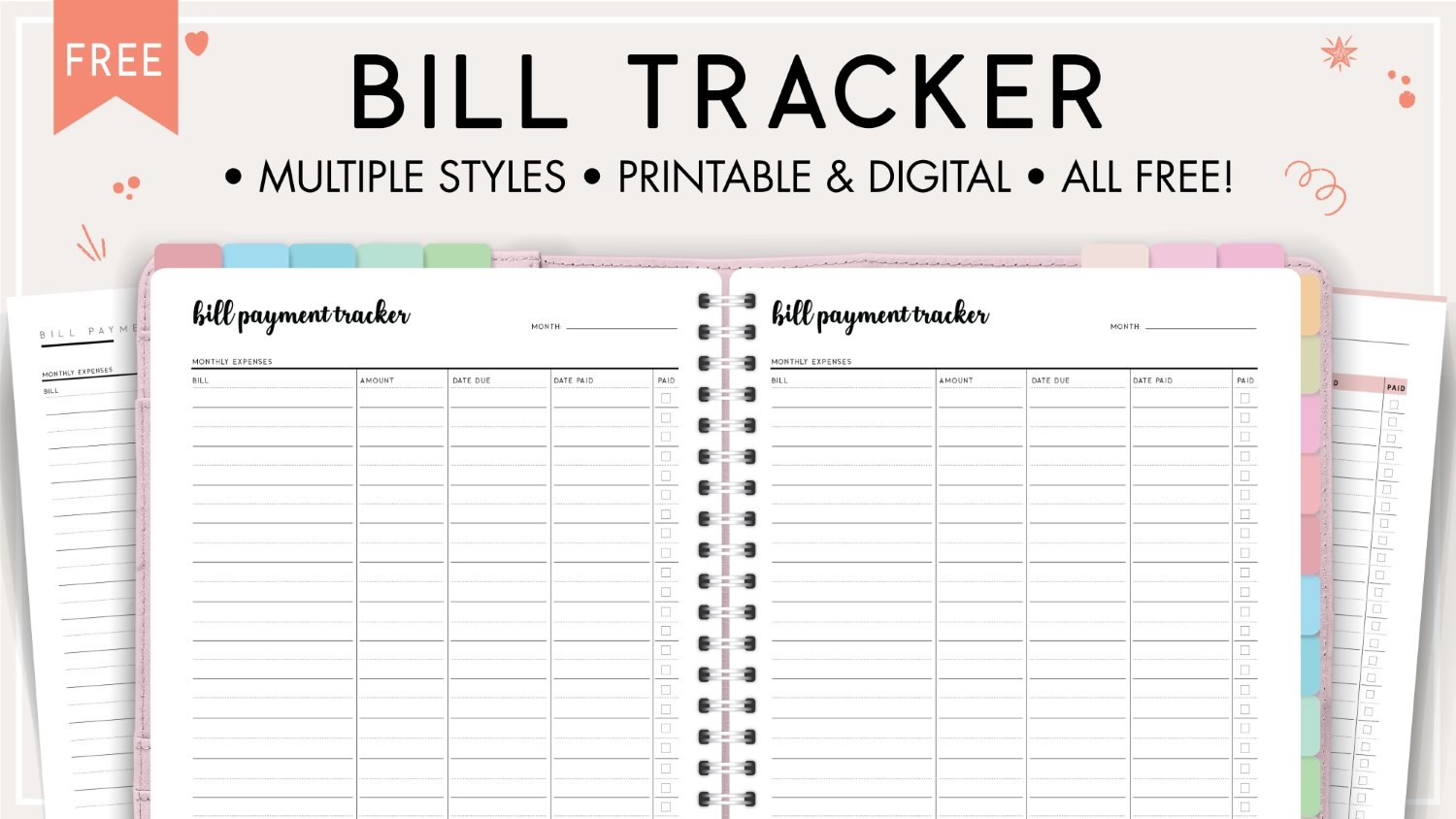 FREE Bill Tracker Printable PDF World Of Printables