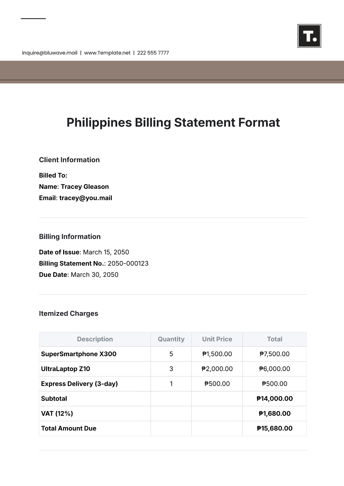 Free Billing Statement Templates To Edit Online And Print