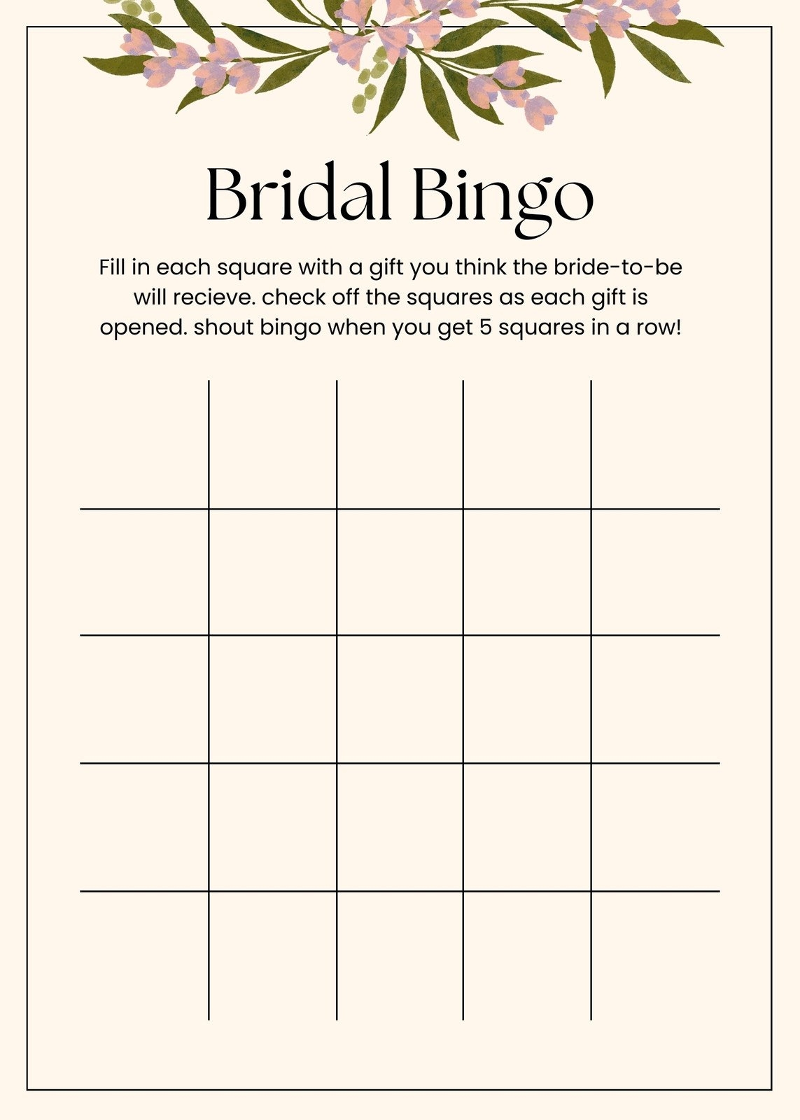 Free Printable Bingo Templates Free Printable Bingo Templates