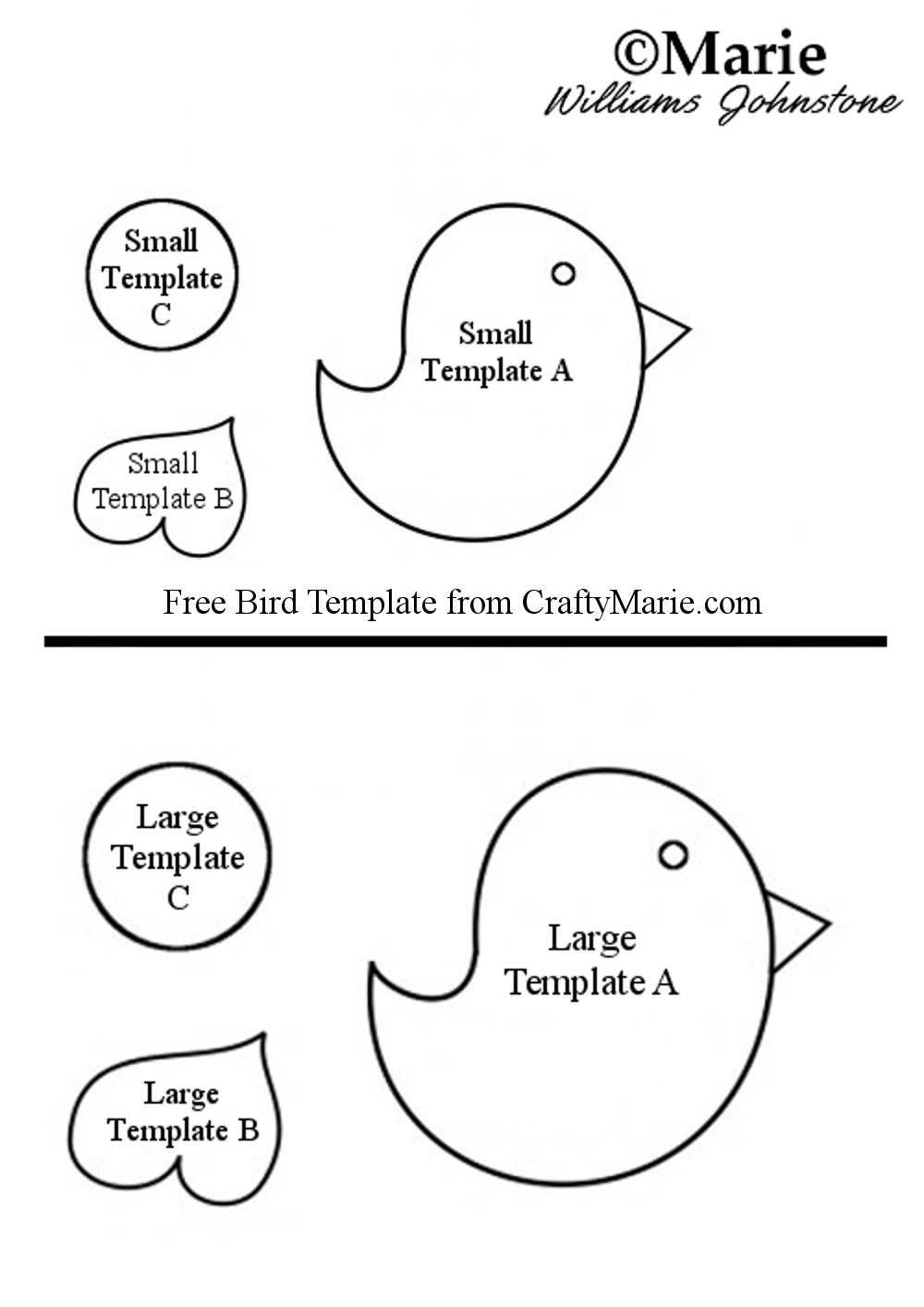 Free Bird Template For Sewing And Crafts