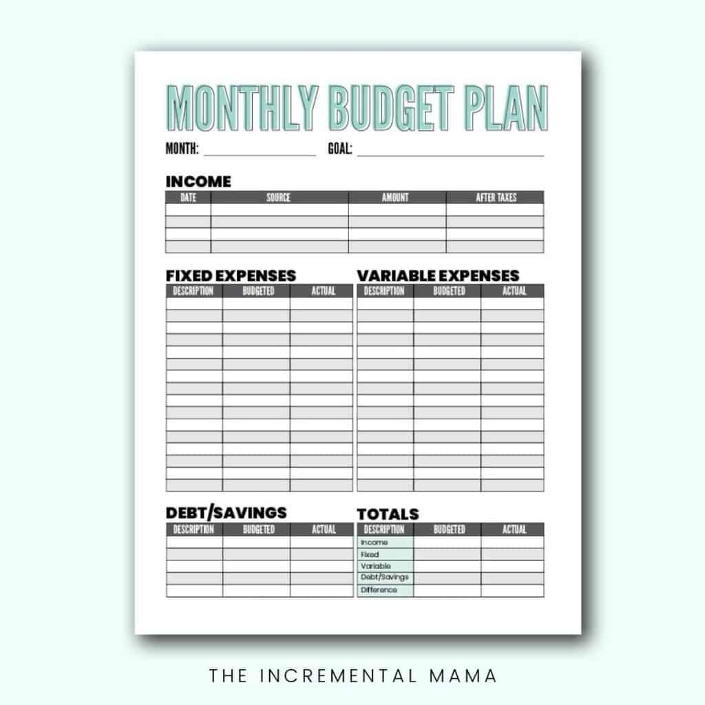 Free Budget Template Printable Pdf