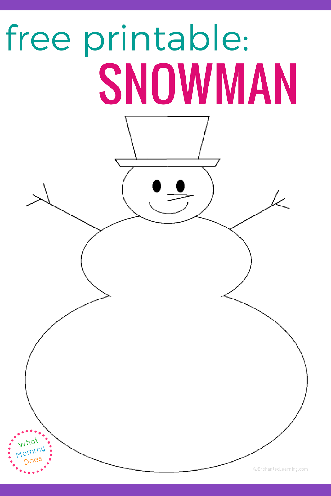 Free Printable Printable Snowman Template