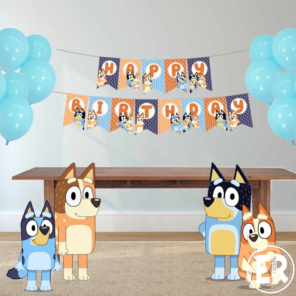 Free Bluey Birthday Banner Ellierosepartydesigns