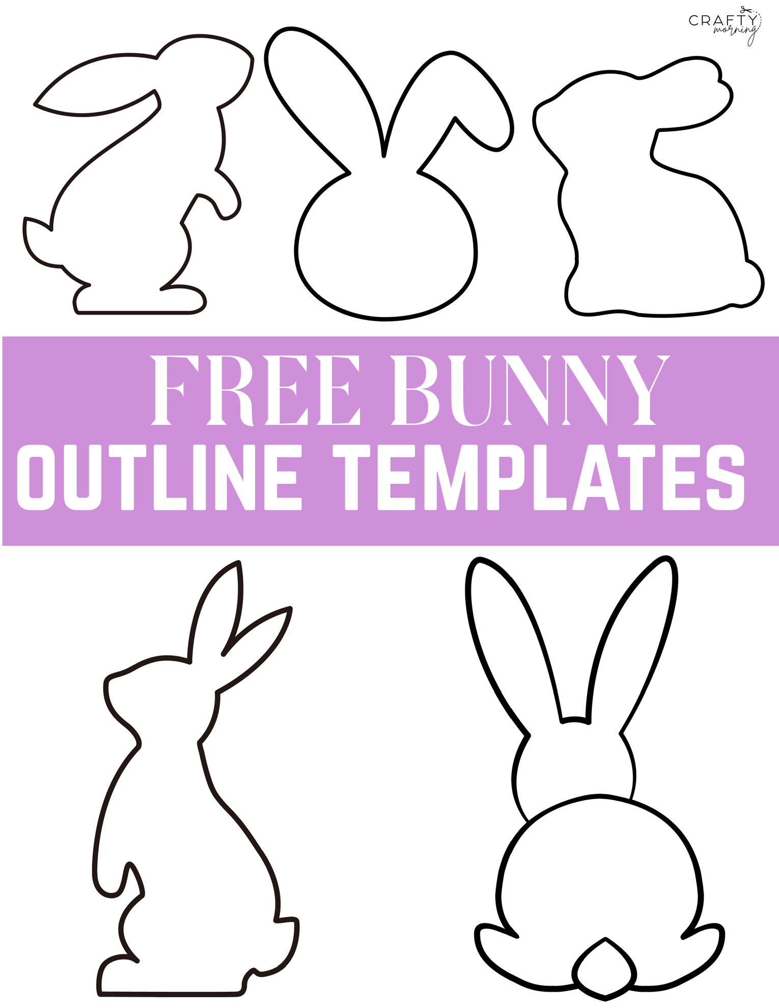 Free Bunny Outlines Printable Templates Crafty Morning