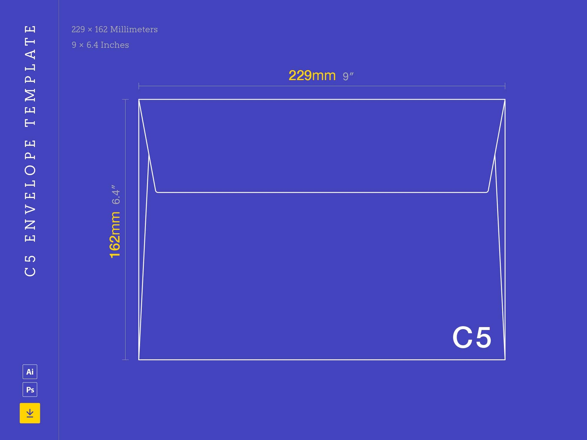 Free C5 Envelope Template Ai PSD 