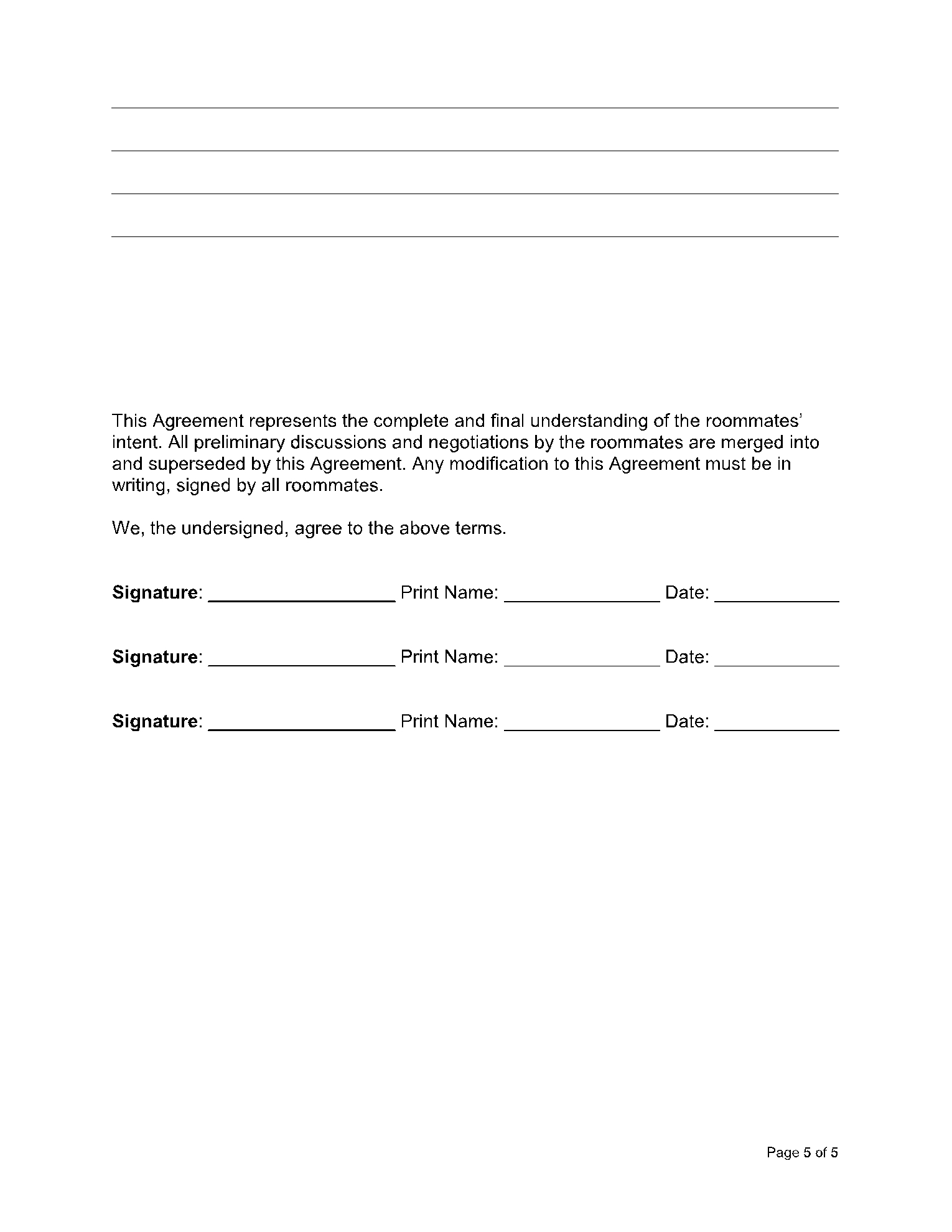 Free California Room Rental Agreement PDF Sample CocoSign
