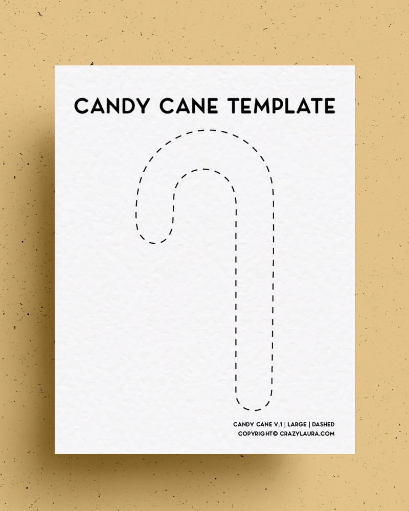 Free Candy Cane Template U0026 Printable Shape Outlines Crazy Laura