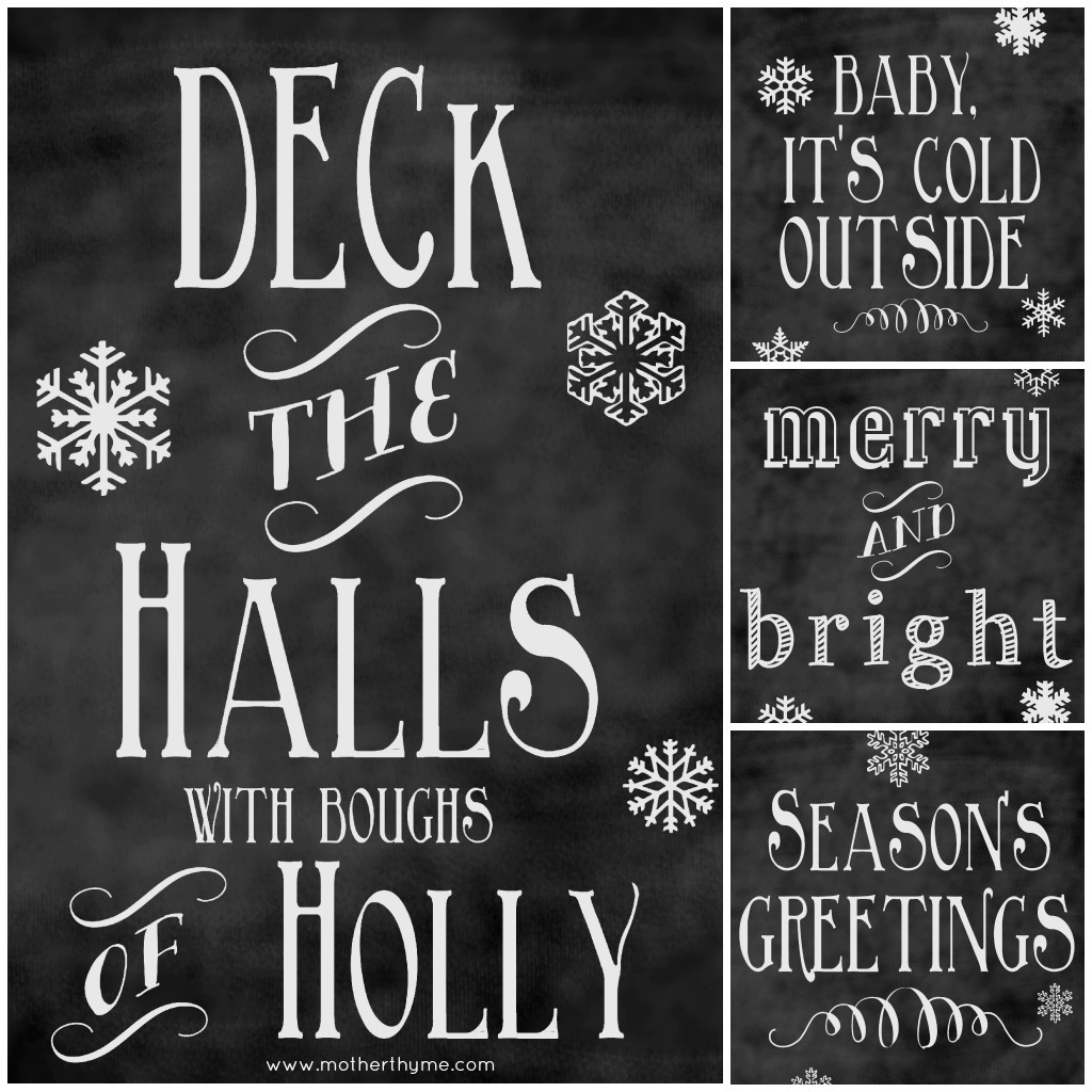 Free Christmas Chalkboard Printables Mother Thyme