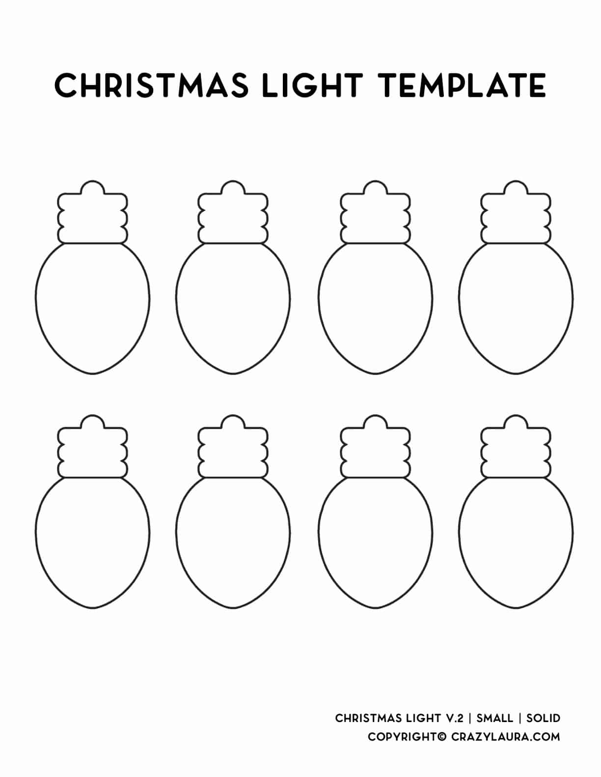 Free Christmas Light Bulb Template U0026 Stencils For 2022 Crazy Laura