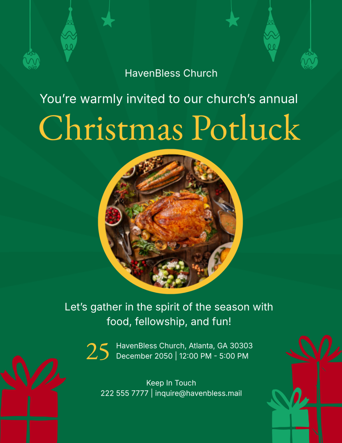 Free Christmas Potluck Flyer Template To Edit Online