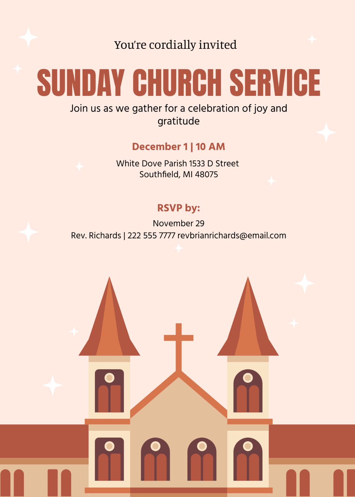 Free Church Invitation Templates Editable And Printable